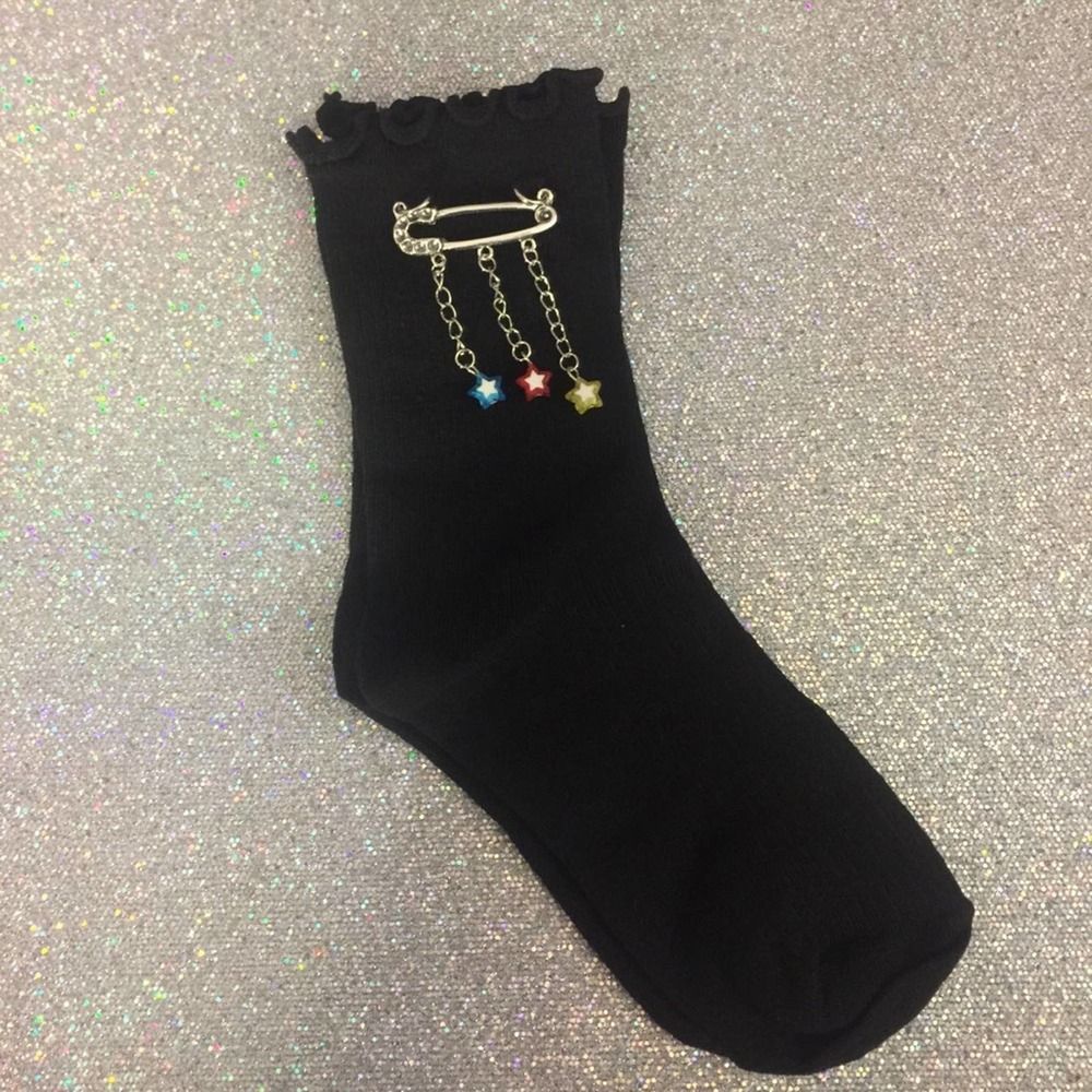 Dolls Kill Night Hear My Wish Lettuce Crew Socks